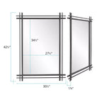 Miroir mural rectangulaire 27"x38" avec cadre doré orné