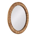 Kate & Laurel All Things Decor 26"x26" Laalima Woven Round Mirror Rustic Brown