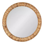 Miroir mural rond tressé marron rustique de 26 po