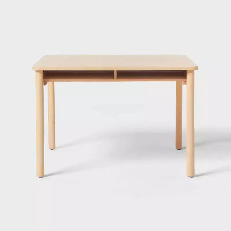 Table d'activités pour enfants en bois naturel avec rangement