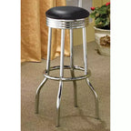 Lot de 2 tabourets de bar ronds avec repose-pieds