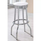 Lot de 2 tabourets de bar ronds avec repose-pieds