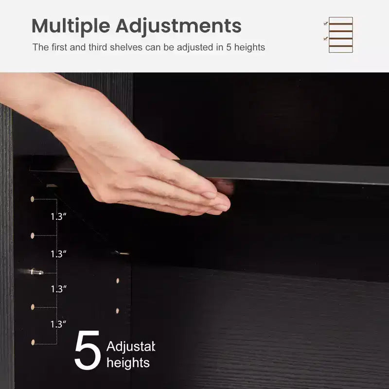 Bibliothèque industrielle 5 tablettes de 135 cm – Étagère ouverte rustique sur pied