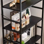 Bibliothèque industrielle 5 tablettes de 135 cm – Étagère ouverte rustique sur pied