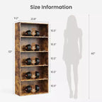 Bibliothèque industrielle 5 tablettes de 135 cm – Étagère ouverte rustique sur pied