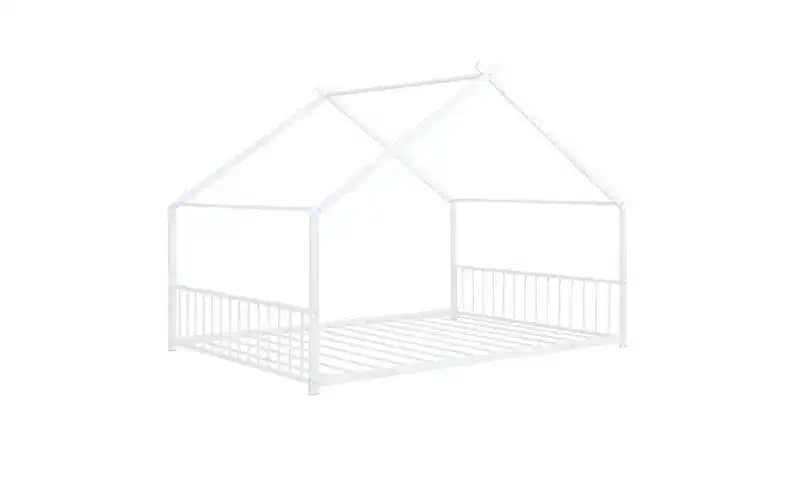 Cadre de lit double élégant au design unique en forme de maison