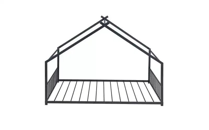 Cadre de lit double élégant au design unique en forme de maison