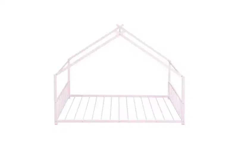Cadre de lit double élégant au design unique en forme de maison