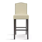 Lot de 2 tabourets de bar rembourrés contemporains en bois d'hévéa de 76 cm