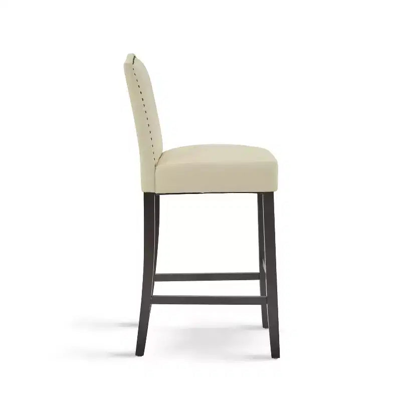 Lot de 2 tabourets de bar rembourrés contemporains en bois d'hévéa de 76 cm