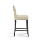 Lot de 2 tabourets de bar rembourrés contemporains en bois d'hévéa de 76 cm
