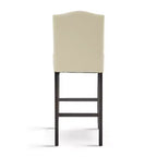 Lot de 2 tabourets de bar rembourrés contemporains en bois d'hévéa de 76 cm