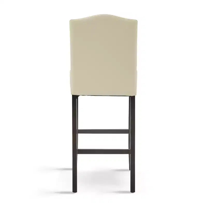 Lot de 2 tabourets de bar rembourrés contemporains en bois d'hévéa de 76 cm