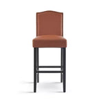 Lot de 2 tabourets de bar rembourrés contemporains en bois d'hévéa de 76 cm