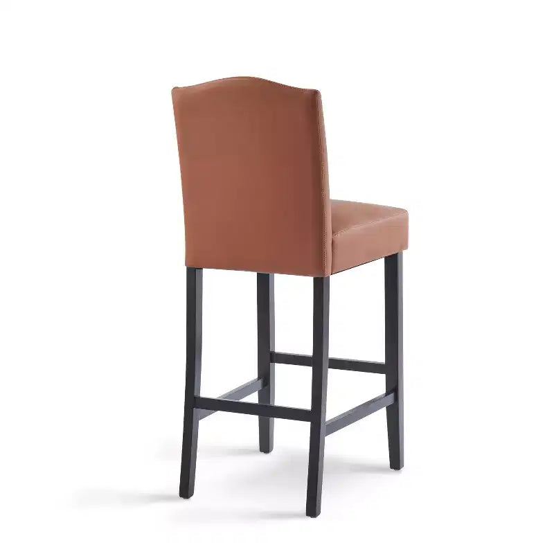 Lot de 2 tabourets de bar rembourrés contemporains en bois d'hévéa de 76 cm