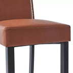 Lot de 2 tabourets de bar rembourrés contemporains en bois d'hévéa de 76 cm