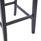 Lot de 2 tabourets de bar rembourrés contemporains en bois d'hévéa de 76 cm