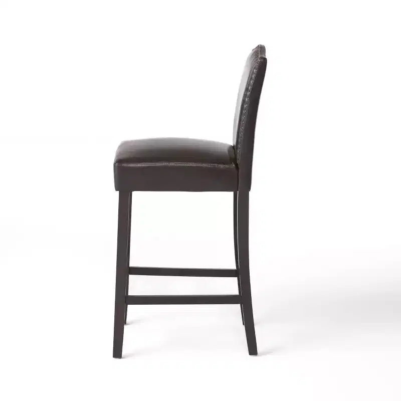 Lot de 2 tabourets de bar rembourrés contemporains en bois d'hévéa de 76 cm