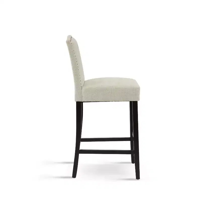 Lot de 2 tabourets de bar rembourrés contemporains en bois d'hévéa de 76 cm