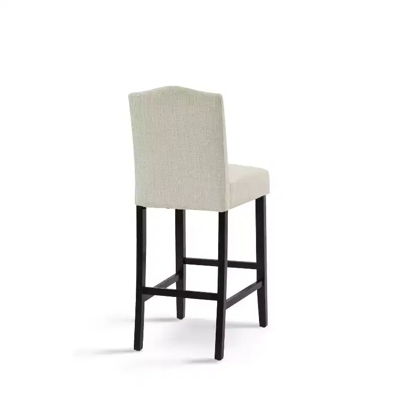 Lot de 2 tabourets de bar rembourrés contemporains en bois d'hévéa de 76 cm