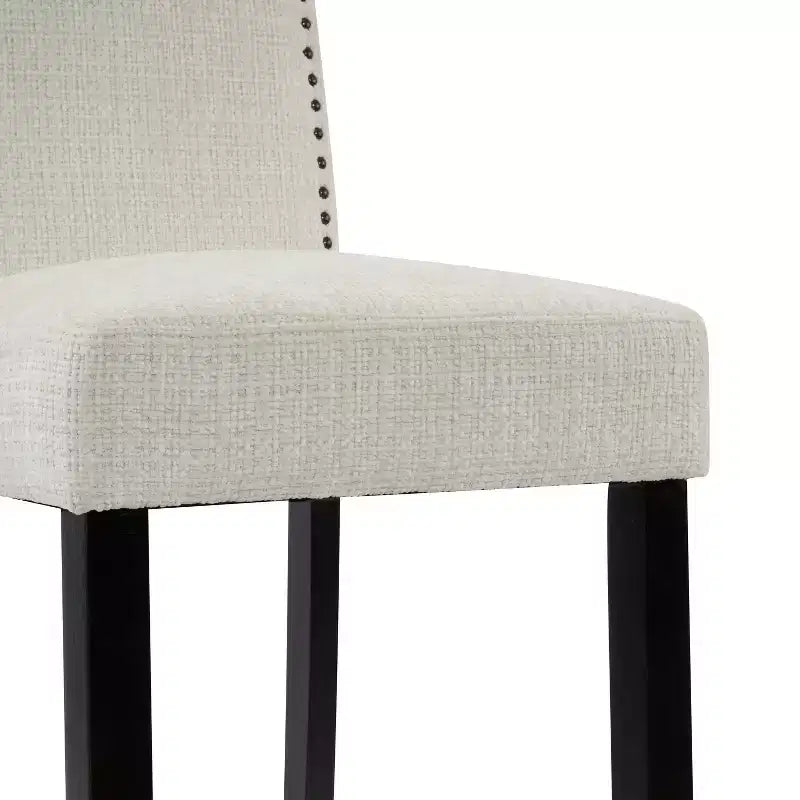 Lot de 2 tabourets de bar rembourrés contemporains en bois d'hévéa de 76 cm