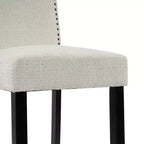 Lot de 2 tabourets de bar rembourrés contemporains en bois d'hévéa de 76 cm