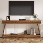 Console de ferme à 2 niveaux extra longue de 180 cm avec rangement