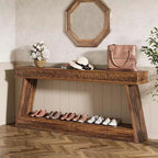 Console de ferme à 2 niveaux extra longue de 180 cm avec rangement