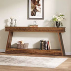 Console de ferme à 2 niveaux extra longue de 180 cm avec rangement