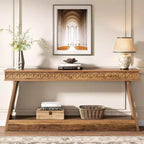 Console de ferme à 2 niveaux extra longue de 180 cm avec rangement