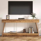 Console de ferme à 2 niveaux extra longue de 180 cm avec rangement
