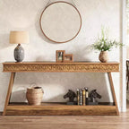 Console de ferme à 2 niveaux extra longue de 180 cm avec rangement