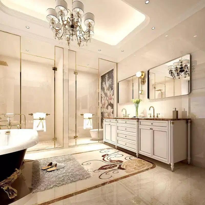 Miroir mural rectangulaire 40"x30" en argent brossé avec coins arrondis