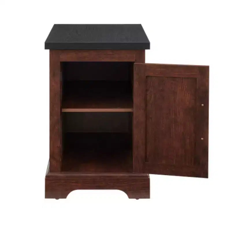 Table d'appoint de ferme rectangulaire avec porte de grange et étagère réglable