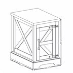 Table d'appoint de ferme rectangulaire avec porte de grange et étagère réglable