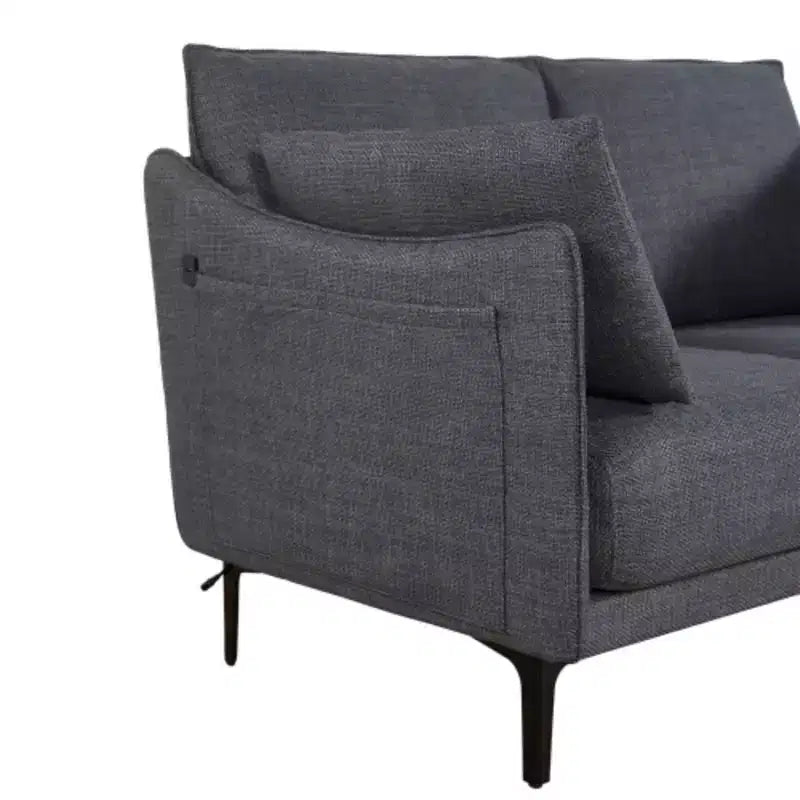 Canapé 2 places avec 2 coussins et pieds en métal – Pour salon ou bureau