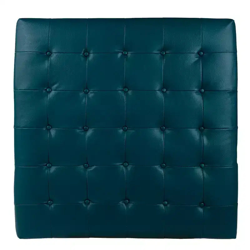 Pouf de cocktail tapissé bleu