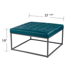 Pouf de cocktail tapissé bleu