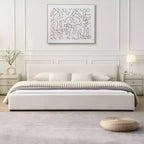 Christopher Knight Home Gianni Modern Upholstered Platform Bed with Wide-Edge Headboard