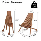 Chaise pliante de patio en bois marron