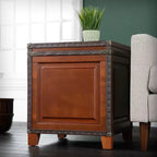 Table d'appoint de coffre marron avec rangement