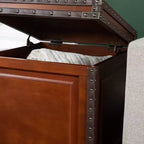 Table d'appoint de coffre marron avec rangement