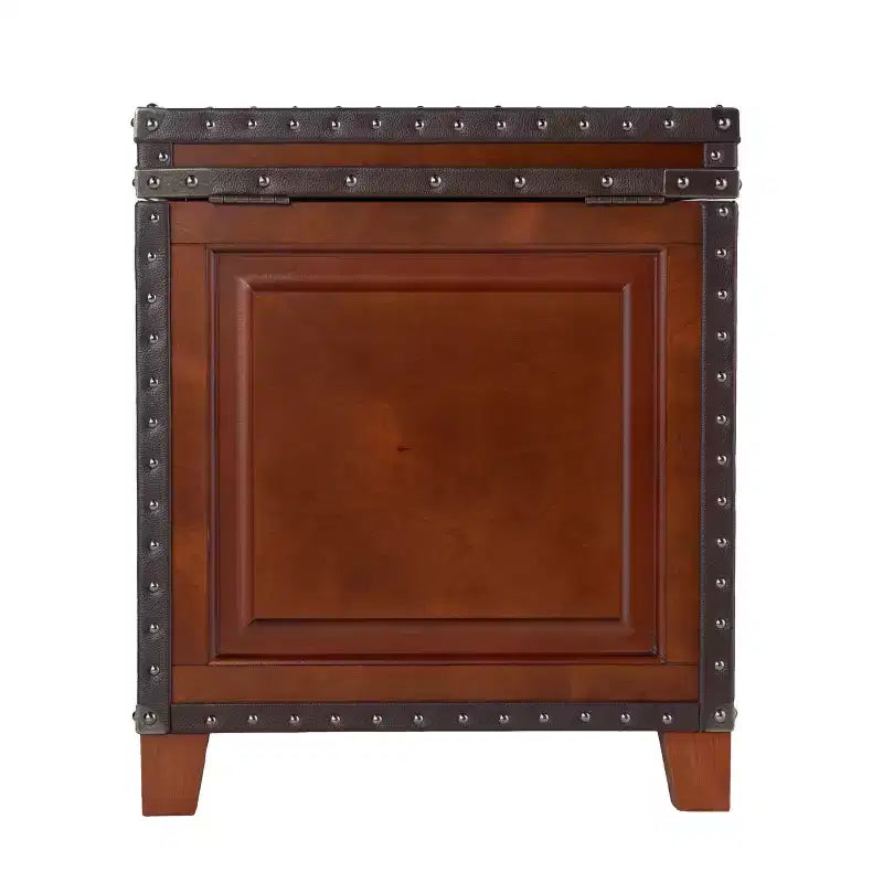 Table d'appoint de coffre marron avec rangement
