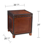 Table d'appoint de coffre marron avec rangement