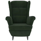 Fauteuil d'appoint en velours vert foncé – Cadre en contreplaqué