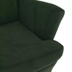 Fauteuil d'appoint en velours vert foncé – Cadre en contreplaqué