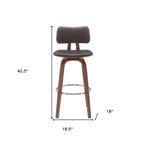 Chaise de bar pivotante de 30 po en similicuir marron à dossier bas