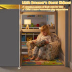 Lit mezzanine double avec lumières LED, tiroirs, étagères et échelle – Gris/Blanc
