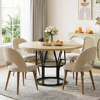 Table à manger ronde de 47" pour 4 à 6 personnes avec étagère de rangement et cadre en métal