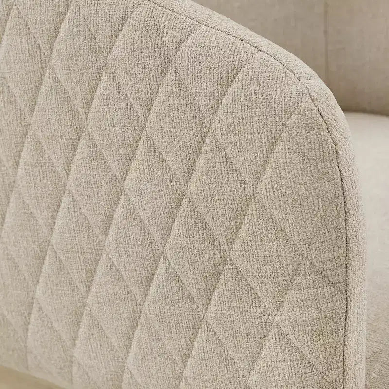 Chaise de salle à manger chinée – Blanc/Beige